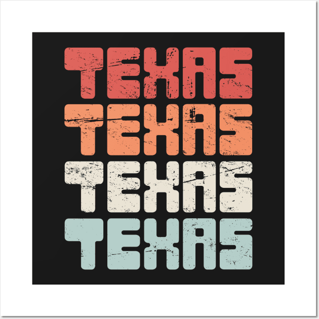 Retro Vintage TEXAS Text Wall Art by MeatMan